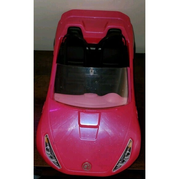 2016 Mattel Barbie Glam Pink Glitter Convertible Car‎ with Seat Belts - Picture 6 of 9